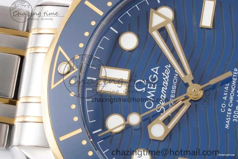 0118 ZeroBulk Seamaster Diver 300M SS YG Blue Ceramic Bezel JVSF 1:1 Best Edition Blue Dial on SS YG Bracelet A 7784